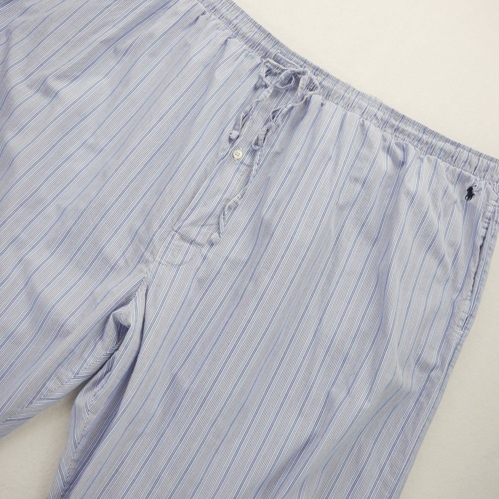 Polo Ralph Lauren Men 3X Blue White Striped Cotton Pajama Pants Lounge Sleepwear